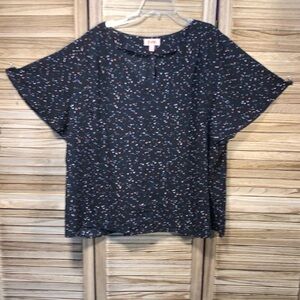 Evri Button Down Cap Sleeve Blouse Plus Size 4X